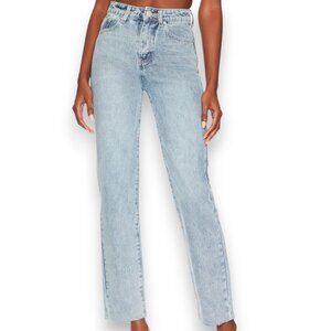 Superdown straight leg frayed hem jeans